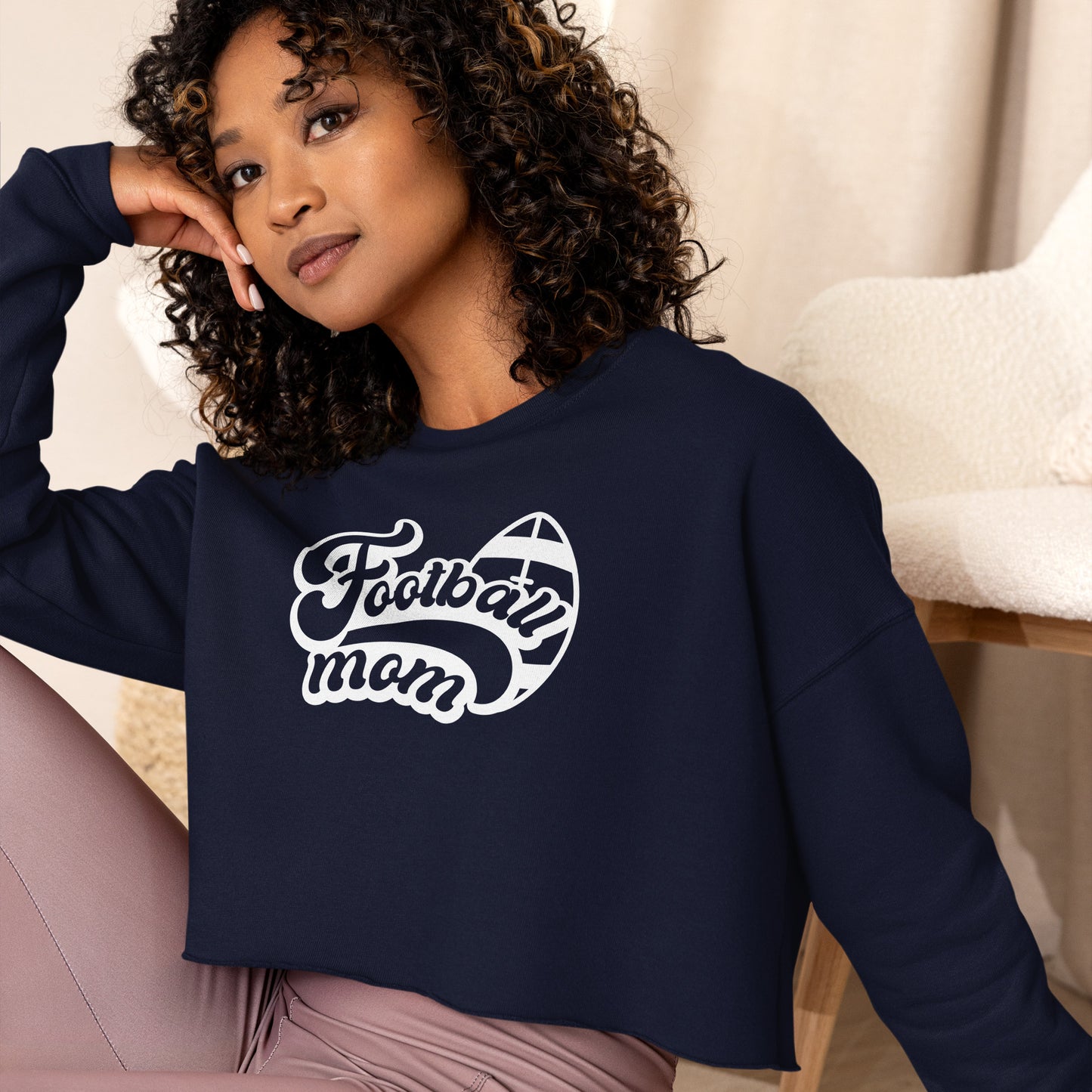 Football Mom Crop Sweatshirt