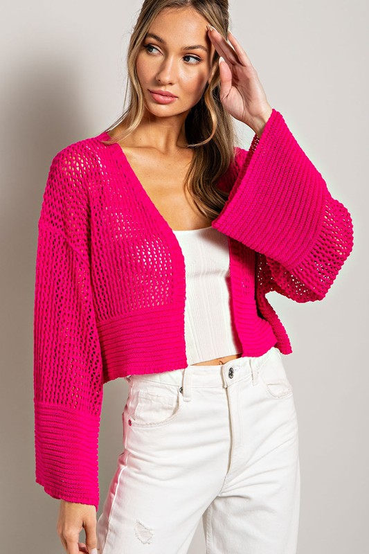 Monty Eyelet Knit Cardigan