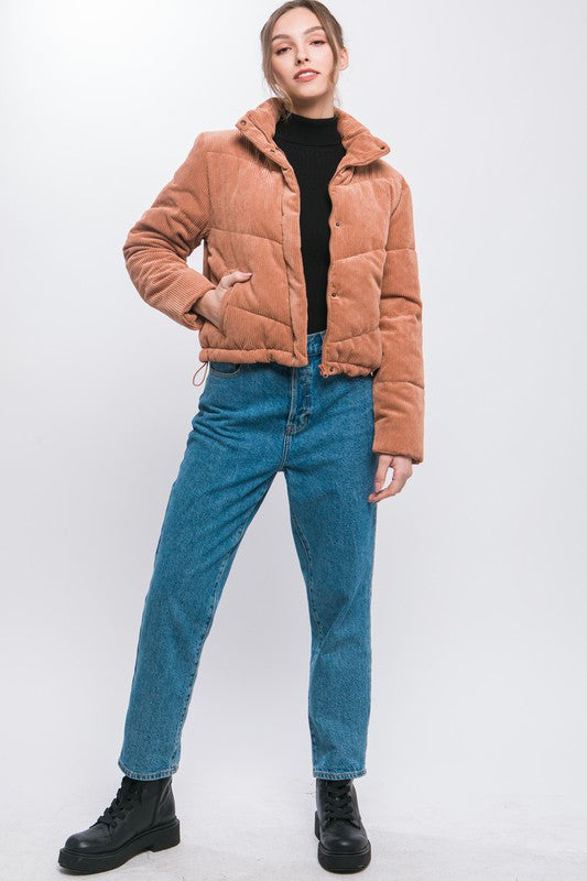 Tawny Corduroy Puffer Jacket