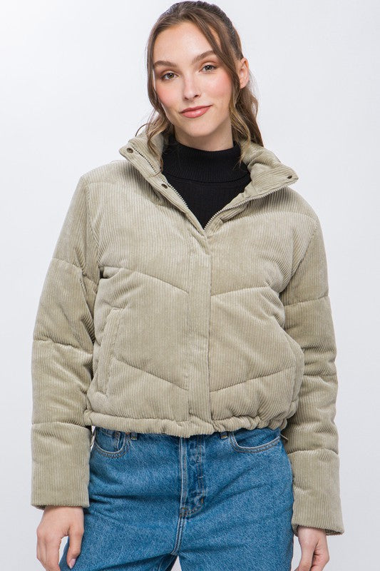 Tawny Corduroy Puffer Jacket