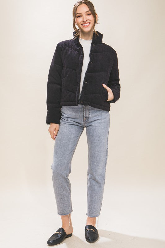 Tawny Corduroy Puffer Jacket