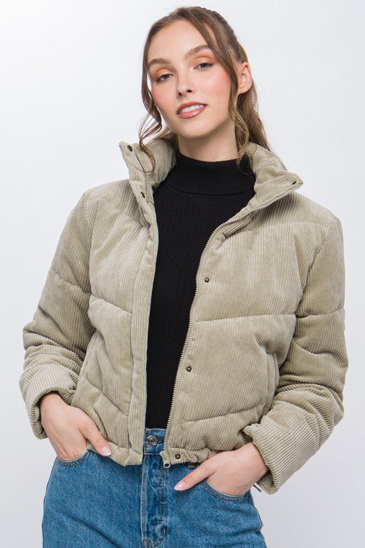 Tawny Corduroy Puffer Jacket