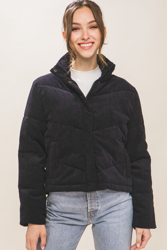 Tawny Corduroy Puffer Jacket