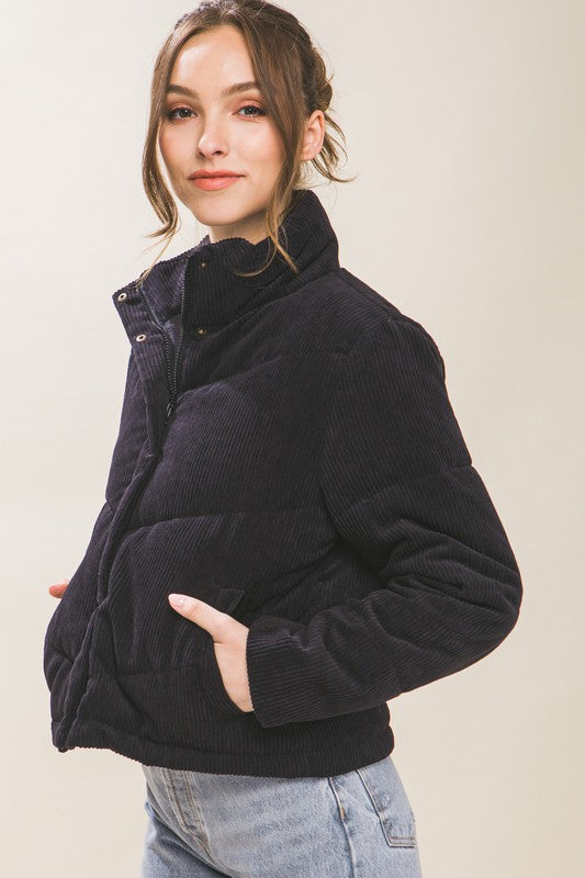 Tawny Corduroy Puffer Jacket