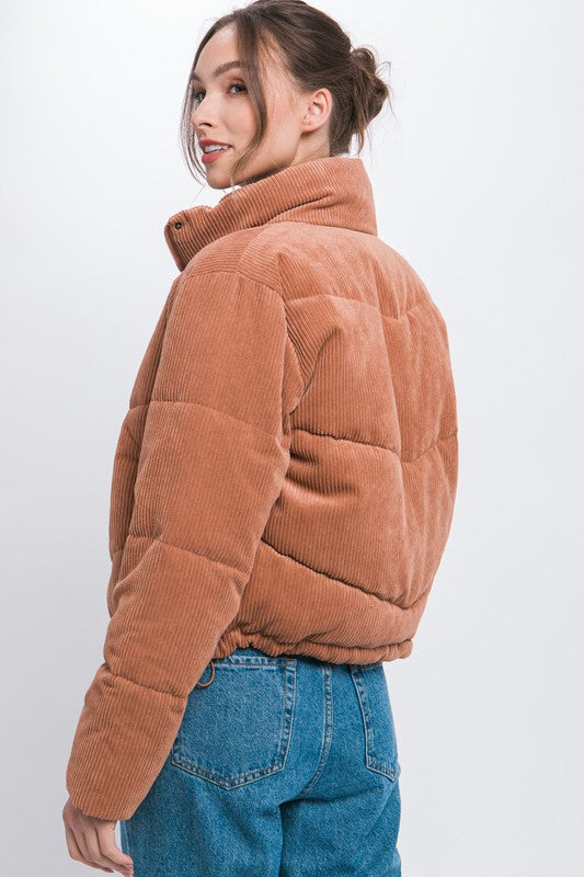 Tawny Corduroy Puffer Jacket