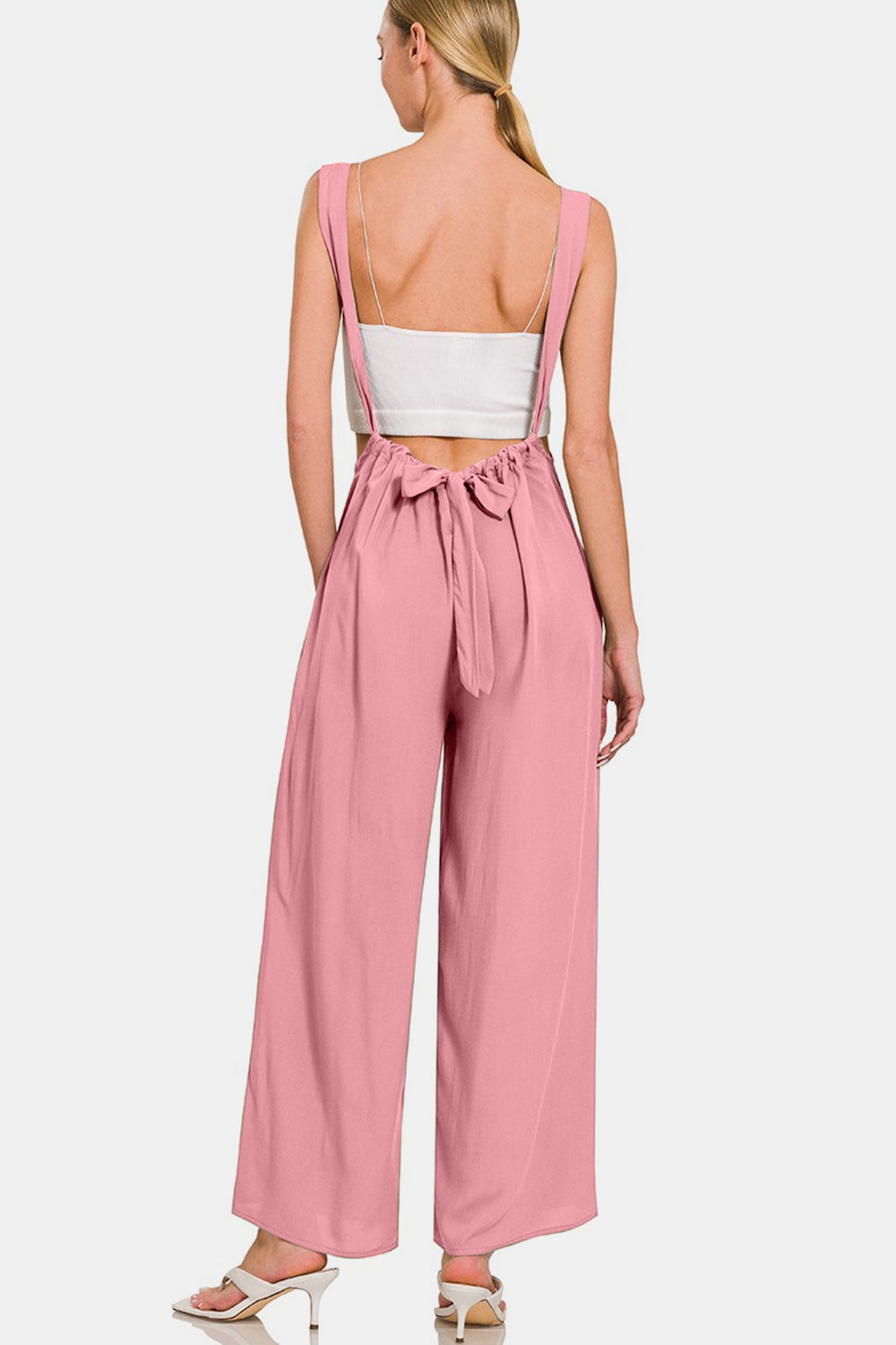 Keely Pocketed Wide Strap Wide Leg Overalls