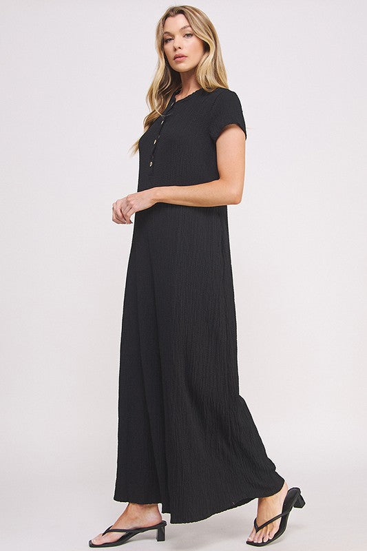 Blakely TEXTURED SHORT SLEEVE JUMPSUIT