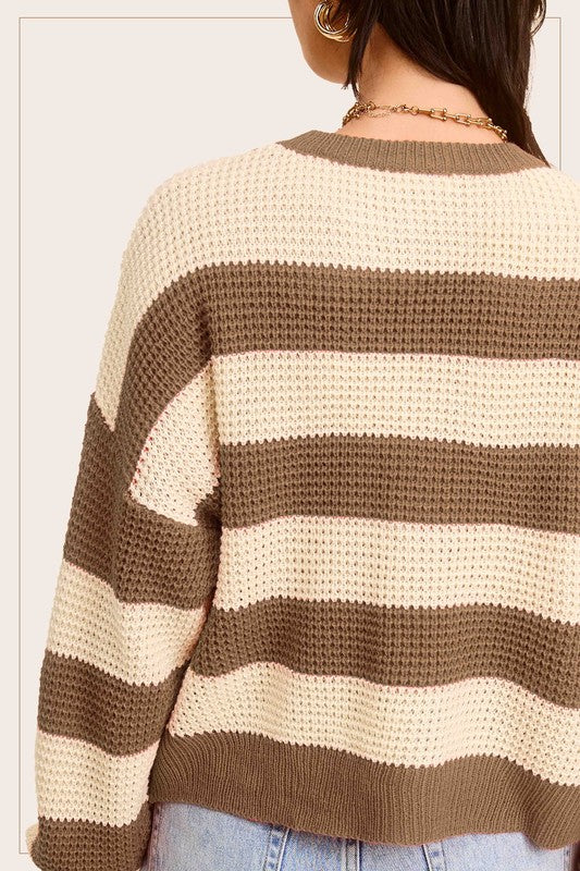 Stellan Striped Round Neck Loose Fit Sweater