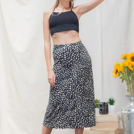 Gwen Animal Print Midi Skirt