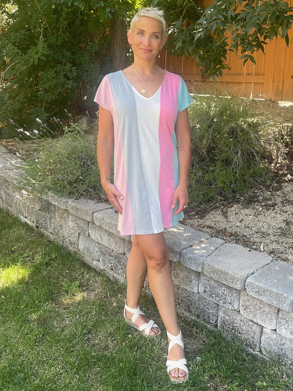 Jojo Color Block Shirt Dress