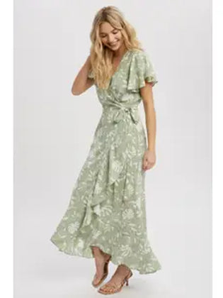 Gaylen Floral Print Wrap Dress