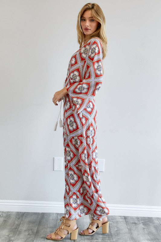 Brynlee Printed Long Sleeve Loose Kimono