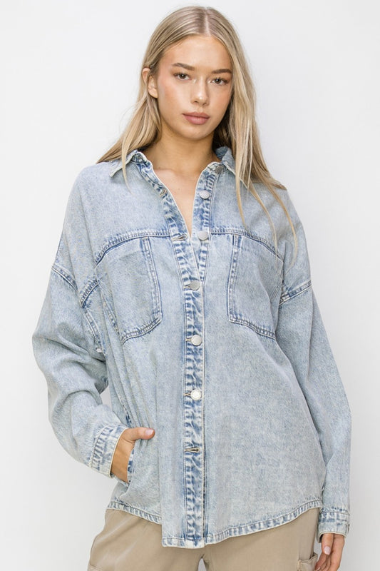 Moren Button Up Long Sleeve Shacket