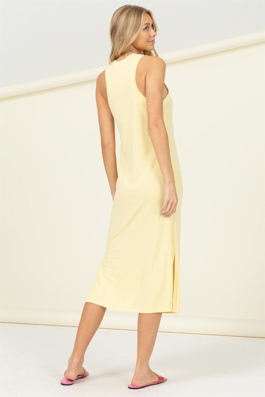 Hazy Sleeveless Mixi Dress