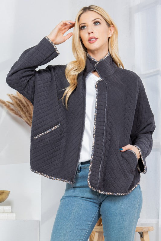 Rosey Quilt Jacket with Pockets