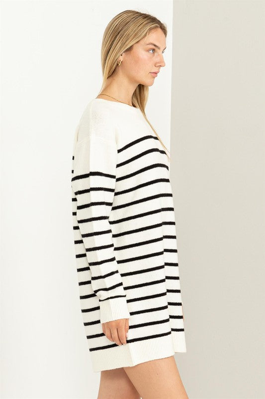 Cain Striped Sweater Dress