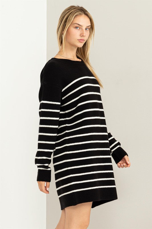 Cain Striped Sweater Dress