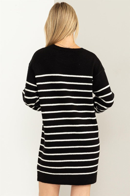 Cain Striped Sweater Dress