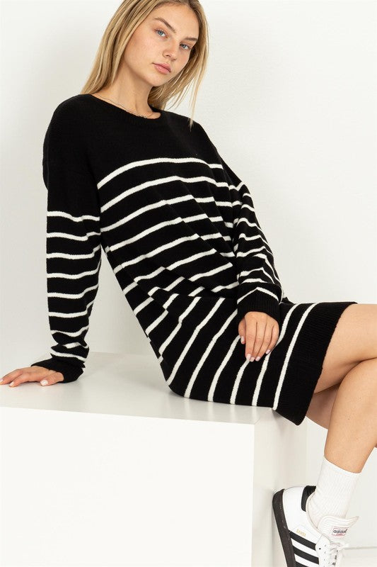 Cain Striped Sweater Dress