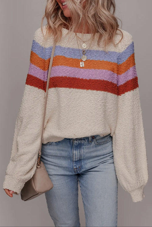 Retro Striped Knit Sweater