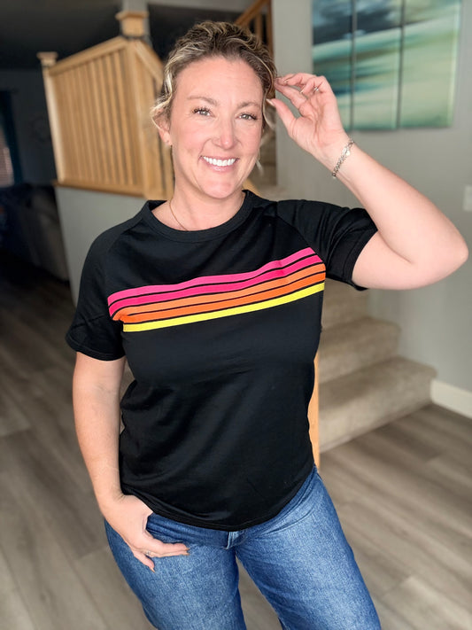 Deliah Retro Striped Top