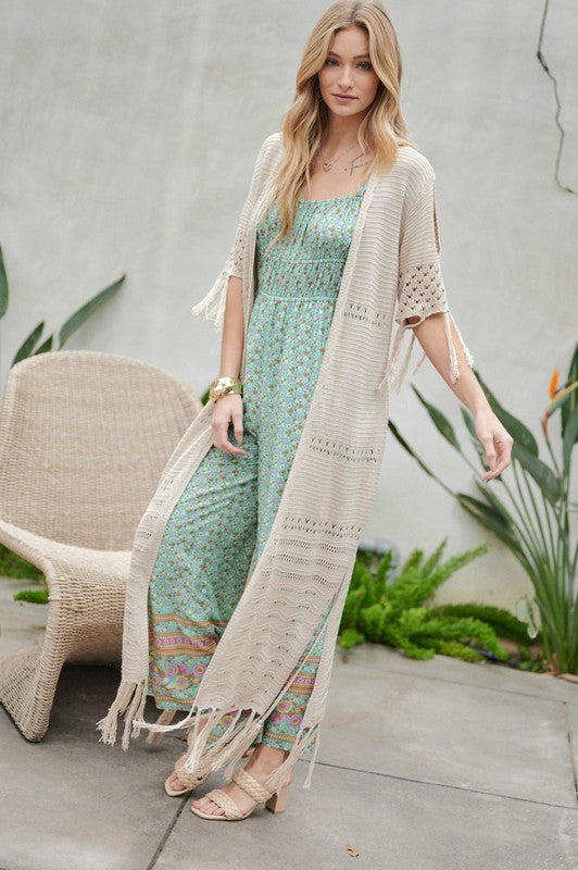 Phoebe Long Cardigan With Fringe