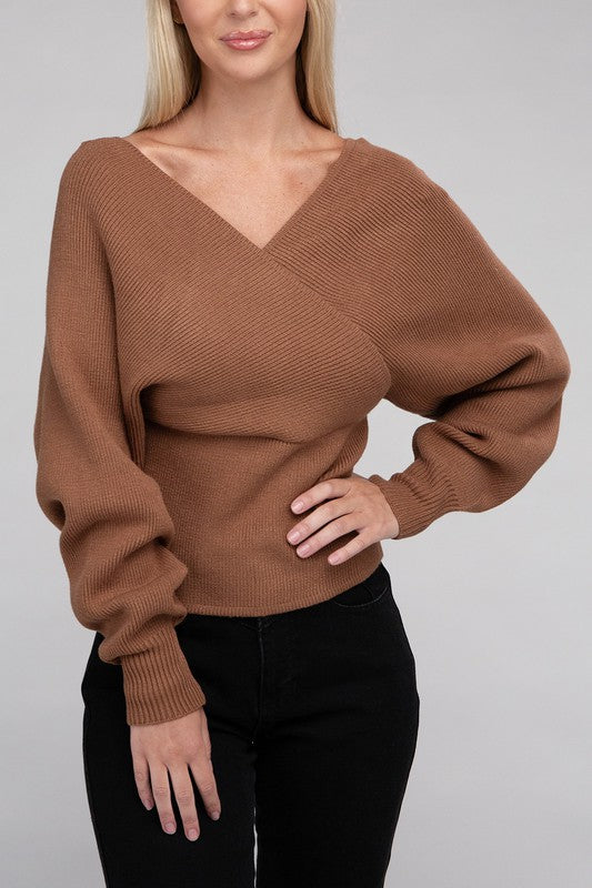 Vanessa Cross Wrap Pullover Sweater