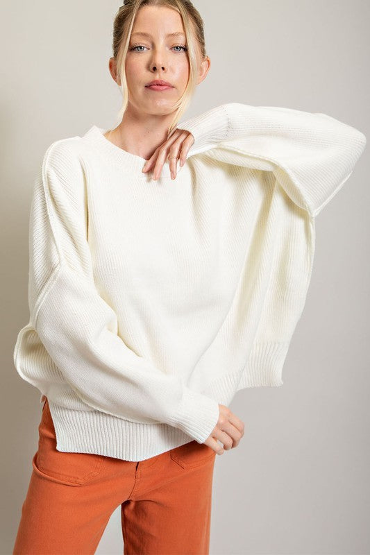 Lane Sleeve Ribbed Sweater