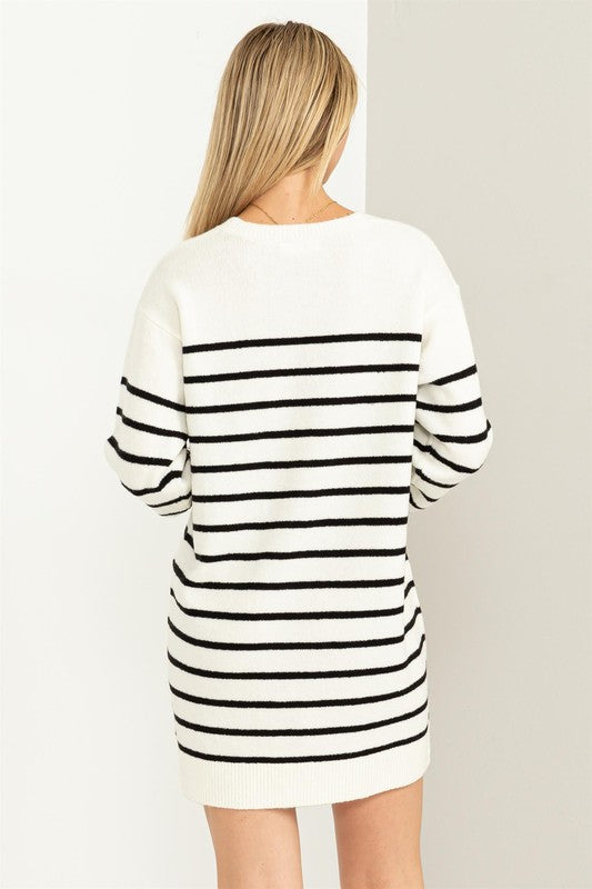 Cain Striped Sweater Dress