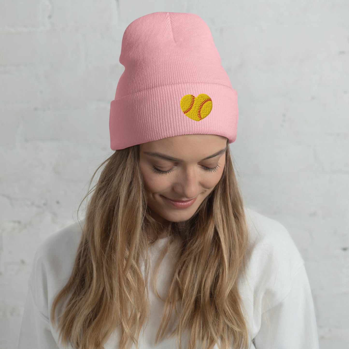 Embroidered Softball Cuffed Beanie