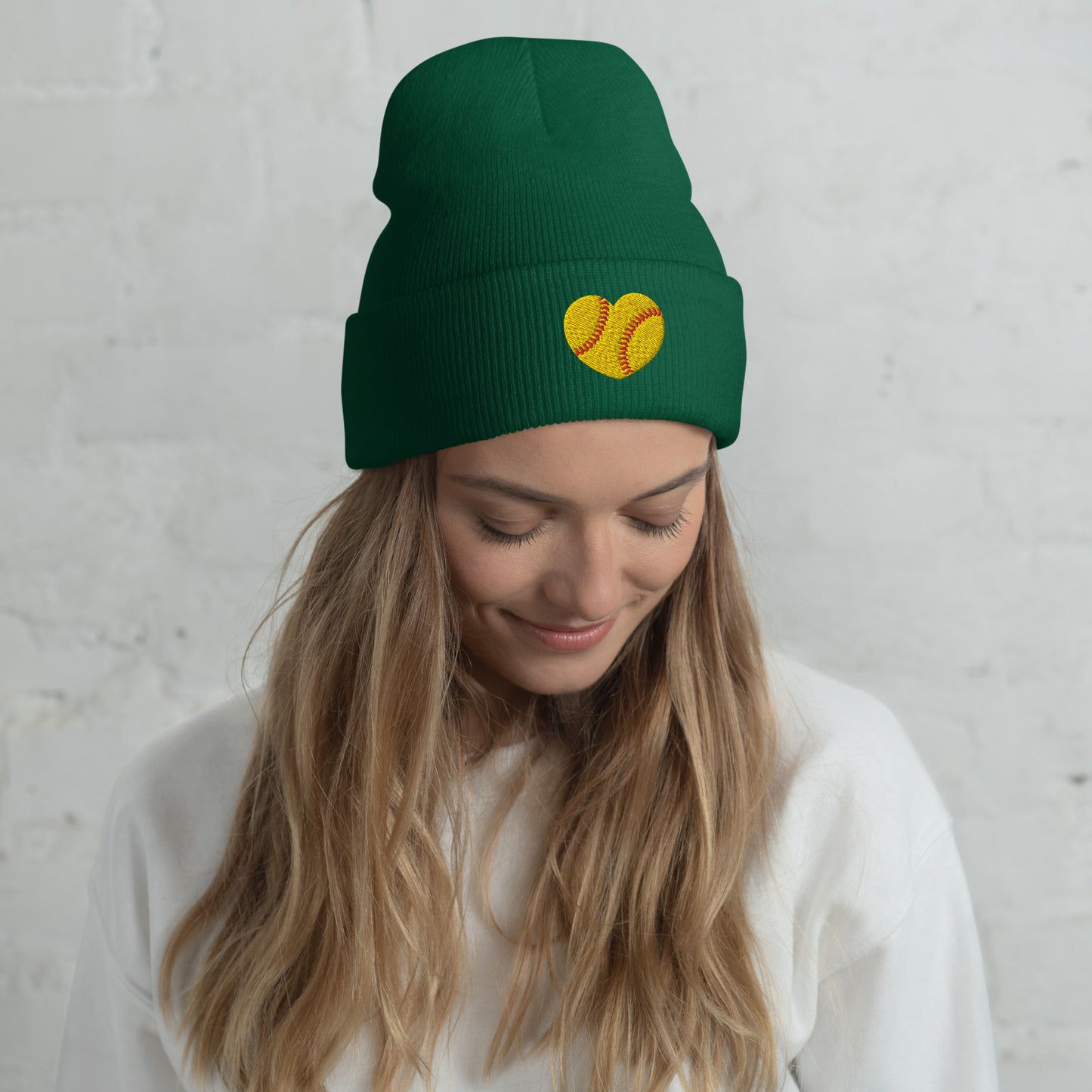 Embroidered Softball Cuffed Beanie