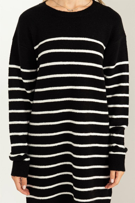 Cain Striped Sweater Dress