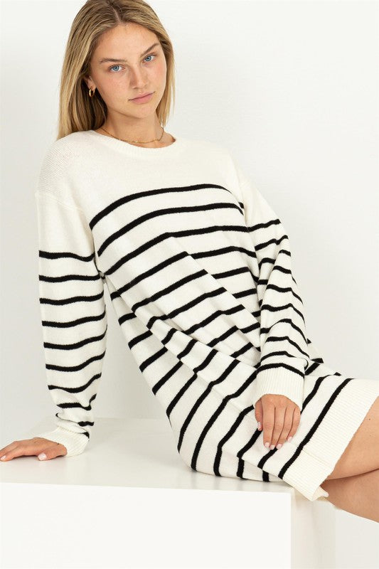 Cain Striped Sweater Dress