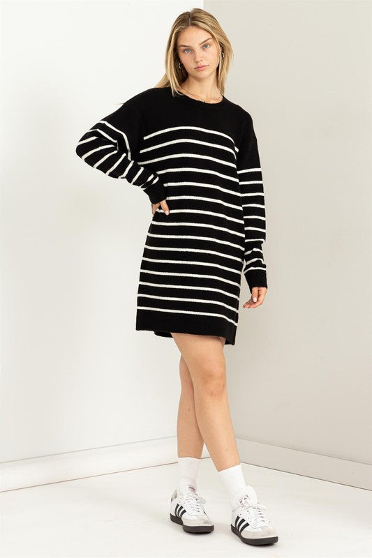 Cain Striped Sweater Dress