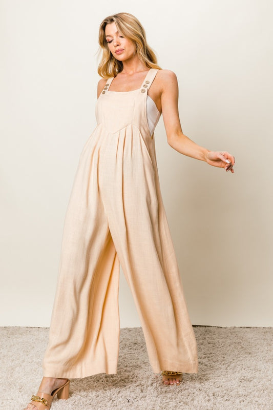 Neva Texture Sleeveless Wide Leg Jumpsuit