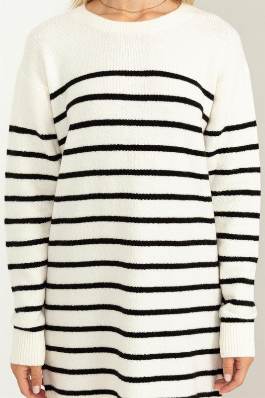 Cain Striped Sweater Dress