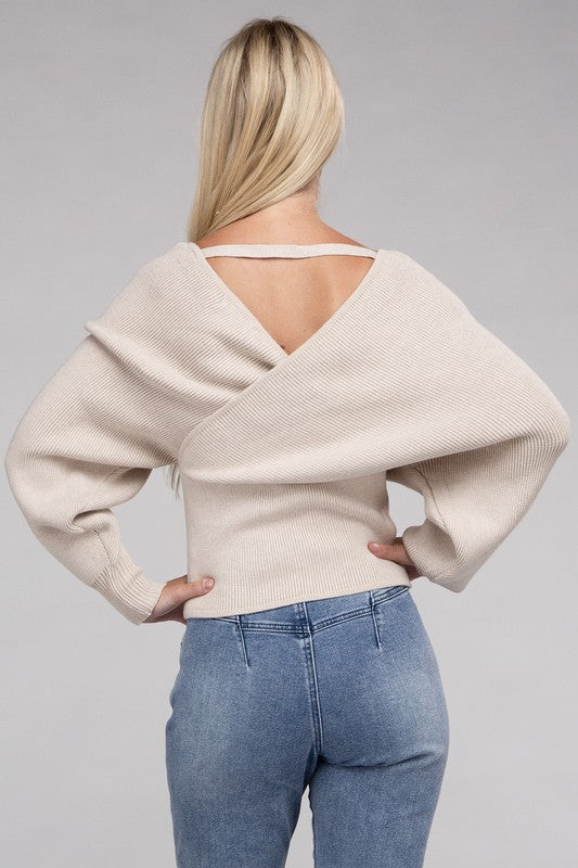 Vanessa Cross Wrap Pullover Sweater