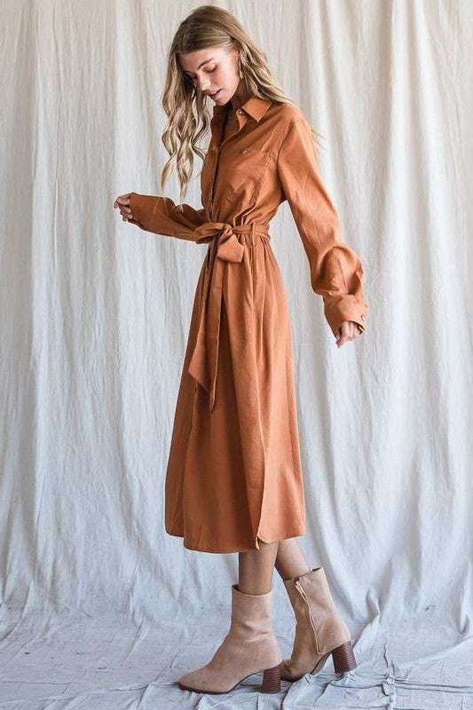 Lucy Button Down Belted Dress