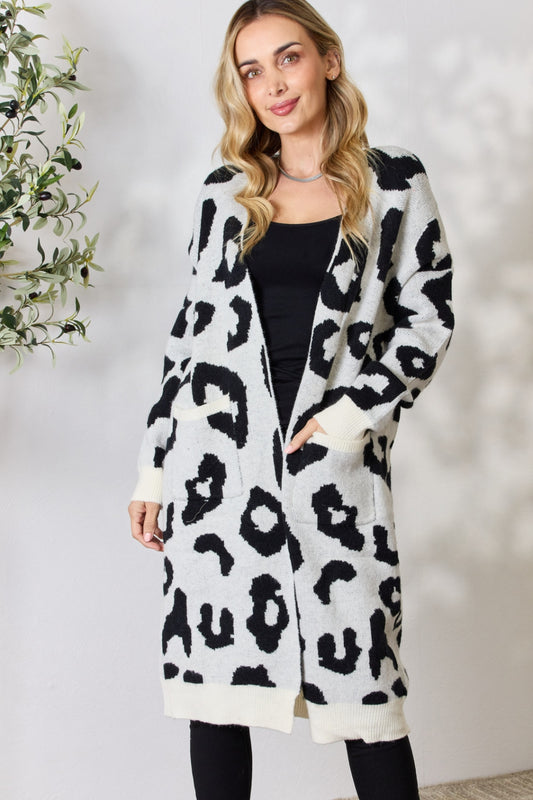 Collie Leopard Open Front Cardigan